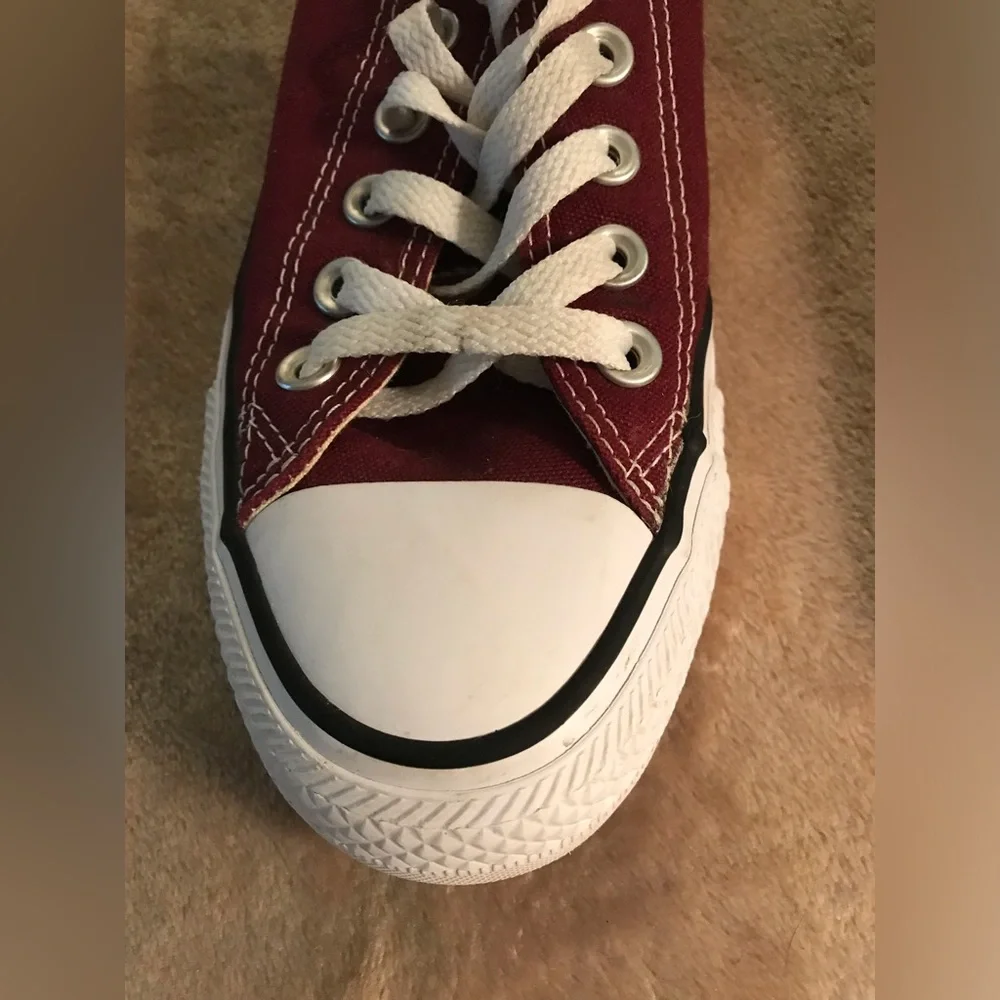Converse Burgundy Low Top Sneakers